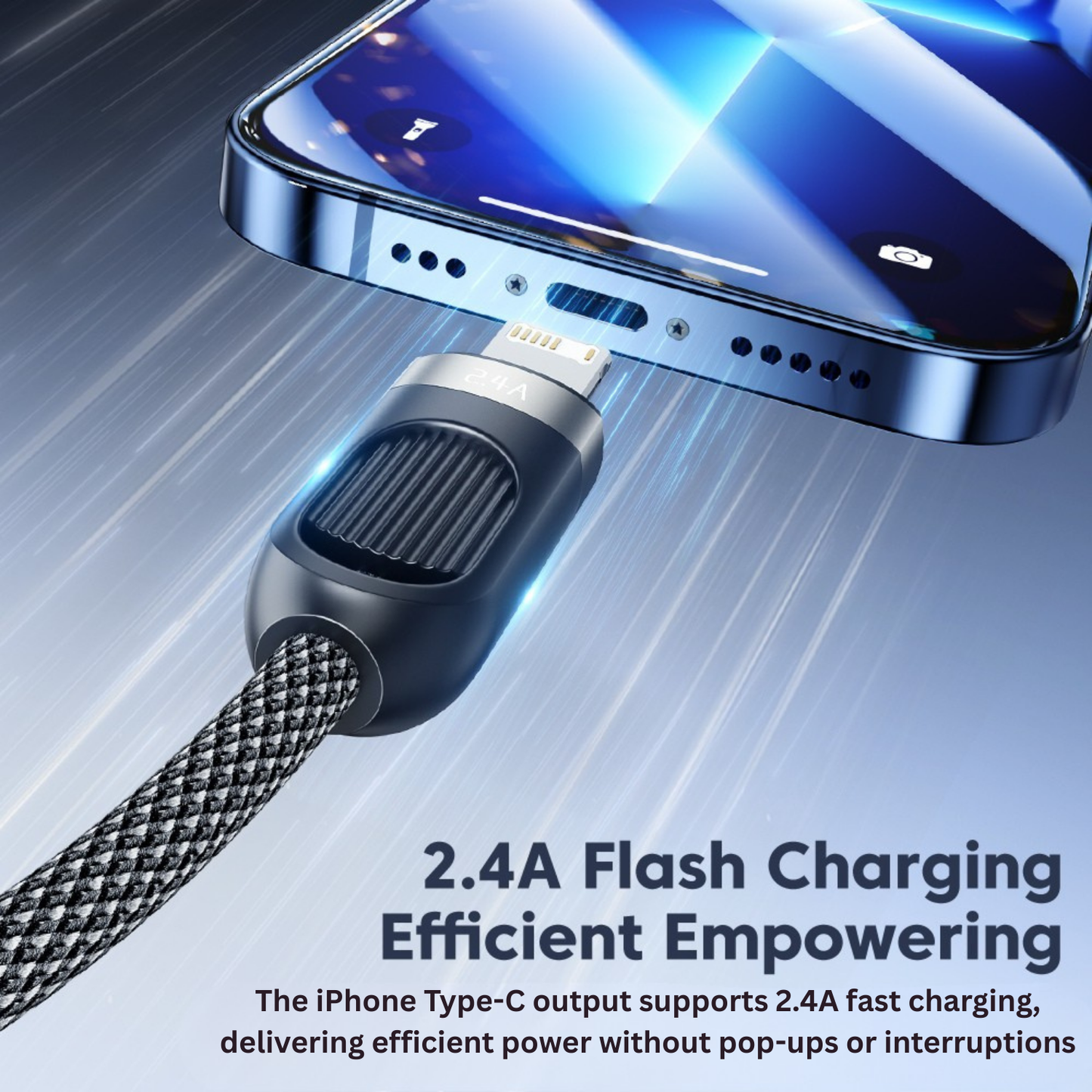 Duo Beam USB C to USB C + Lightning Type C Fast Charger Cable 60W-1M