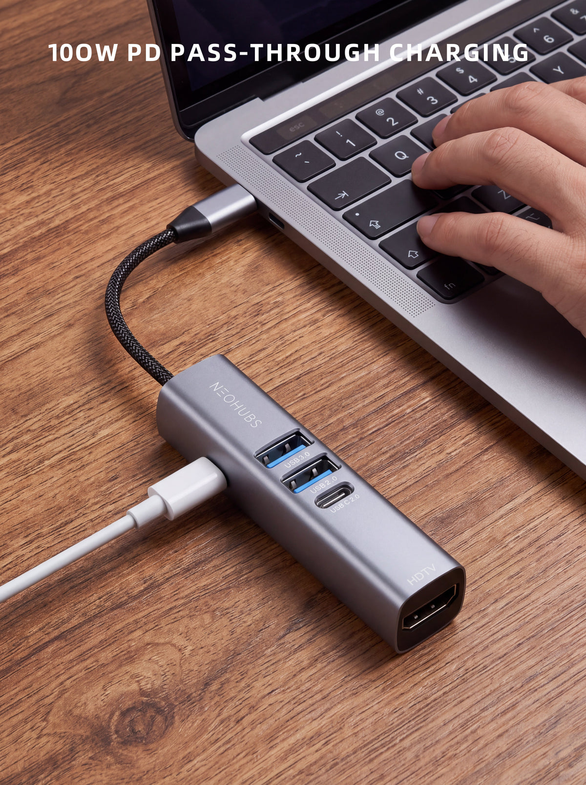 NEOHUBS HUB PRO 5-in-1 Type-C Hub with USB 3.0, USB 2.0, HDMI 4K & PD 100W
