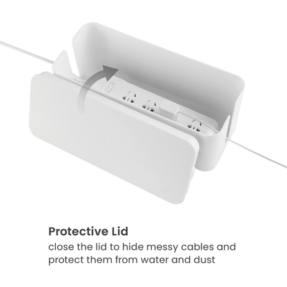 Cable Managment Box Cord Organiser with Lid - (32 x 13.2 x 12.7cm)