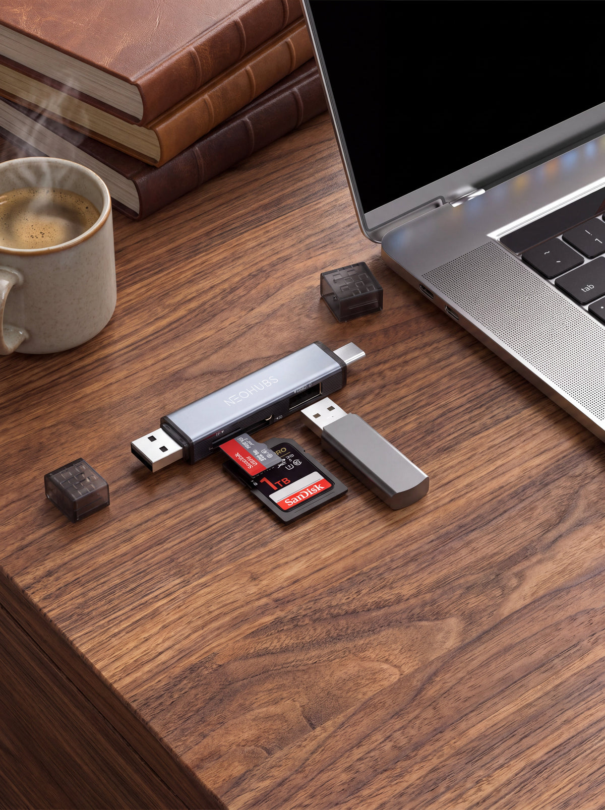 NEOHUBS NEX SHIFT Type C /USB Memory Card Reader with Micro SD/SD/TF & USB