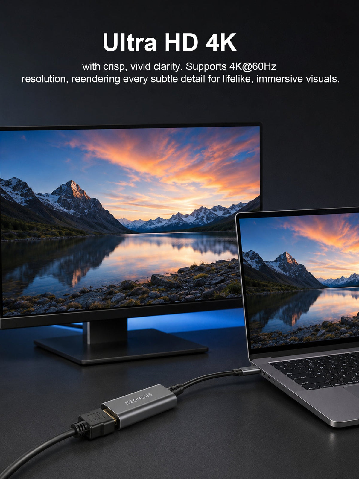 NEOHUBS NEX VIEW Type C to HDMI Adapter Cable - USB C to HDMI Converter