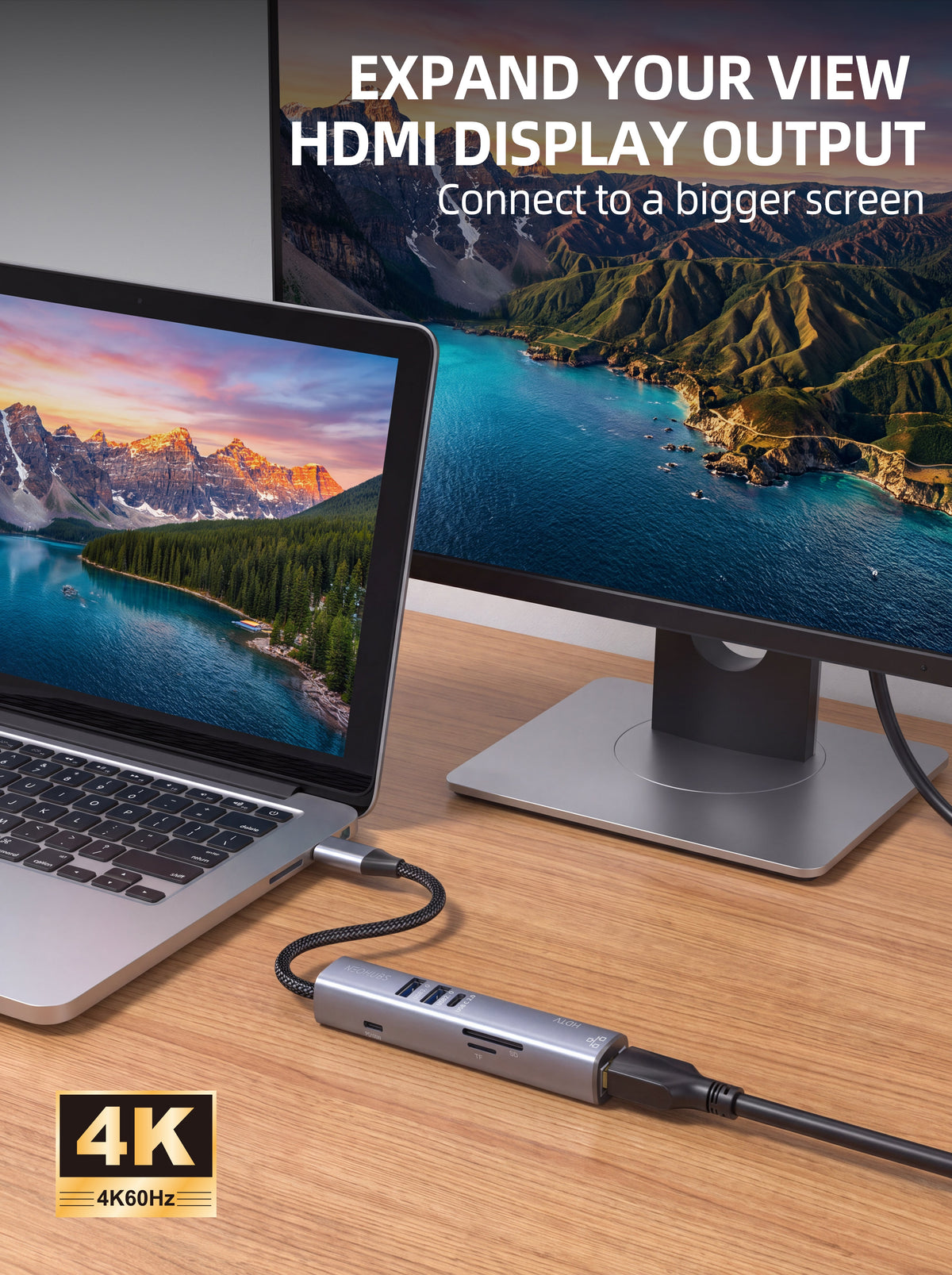 NEOHUBS HUB ULTRA 8-in-1 Type-C Hub with HDMI, RJ45, 100W PD, USB 3 & USB-C