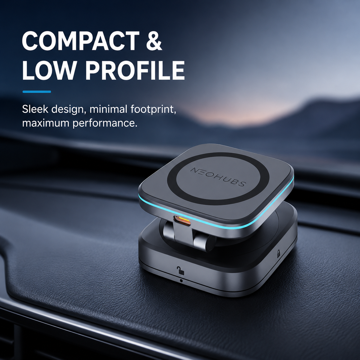 NEOHUBS NOVA 15W Wireless Car Charger Magnetic Car Phone Holder