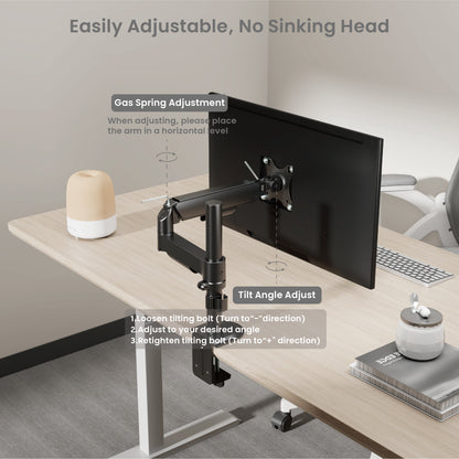 Core+ Single Monitor Arm Mount Adjustable Vesa Desktop Stand