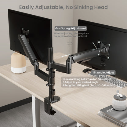 Core+ Dual Monitor Arm Mount Adjustable Vesa Desktop Stand