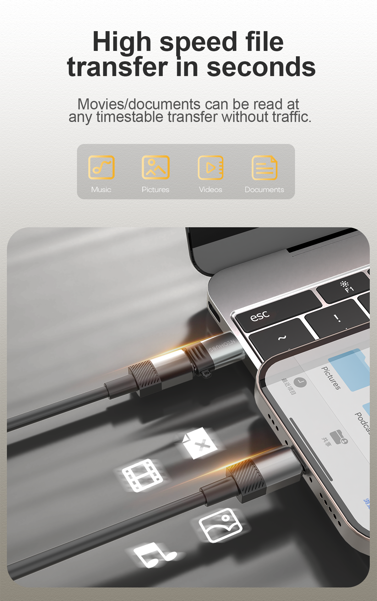NEOHUBS NEX ADAPT Type-C to USB 3.0 Adapter USB-C to USB-A Converter