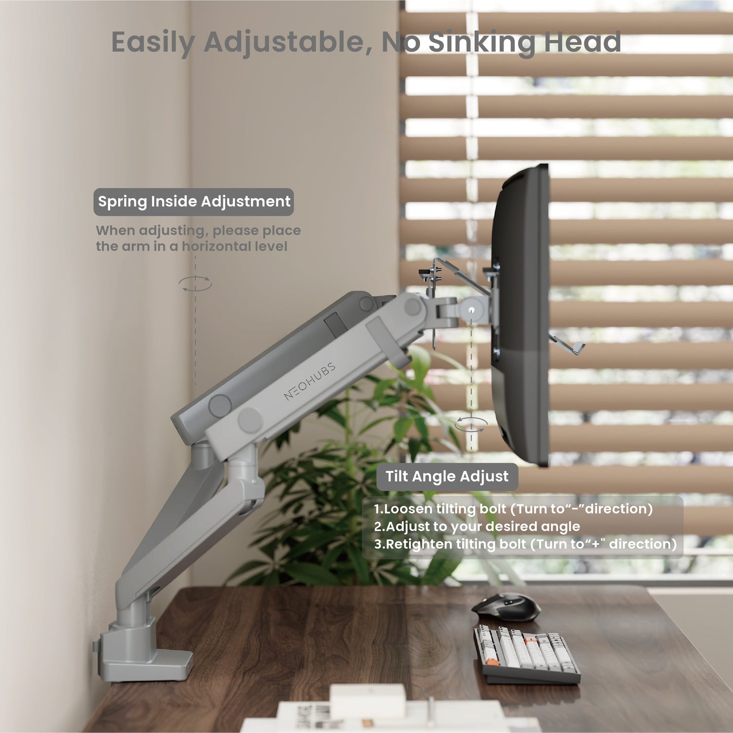 NEOHUBS Pro Hybrid Laptop & Monitor Arm Mount Adjustable VESA Desktop Stand
