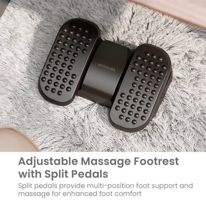 NEOHUBS Footrest with Adjustable Height, Massage Surface & Split Pedals