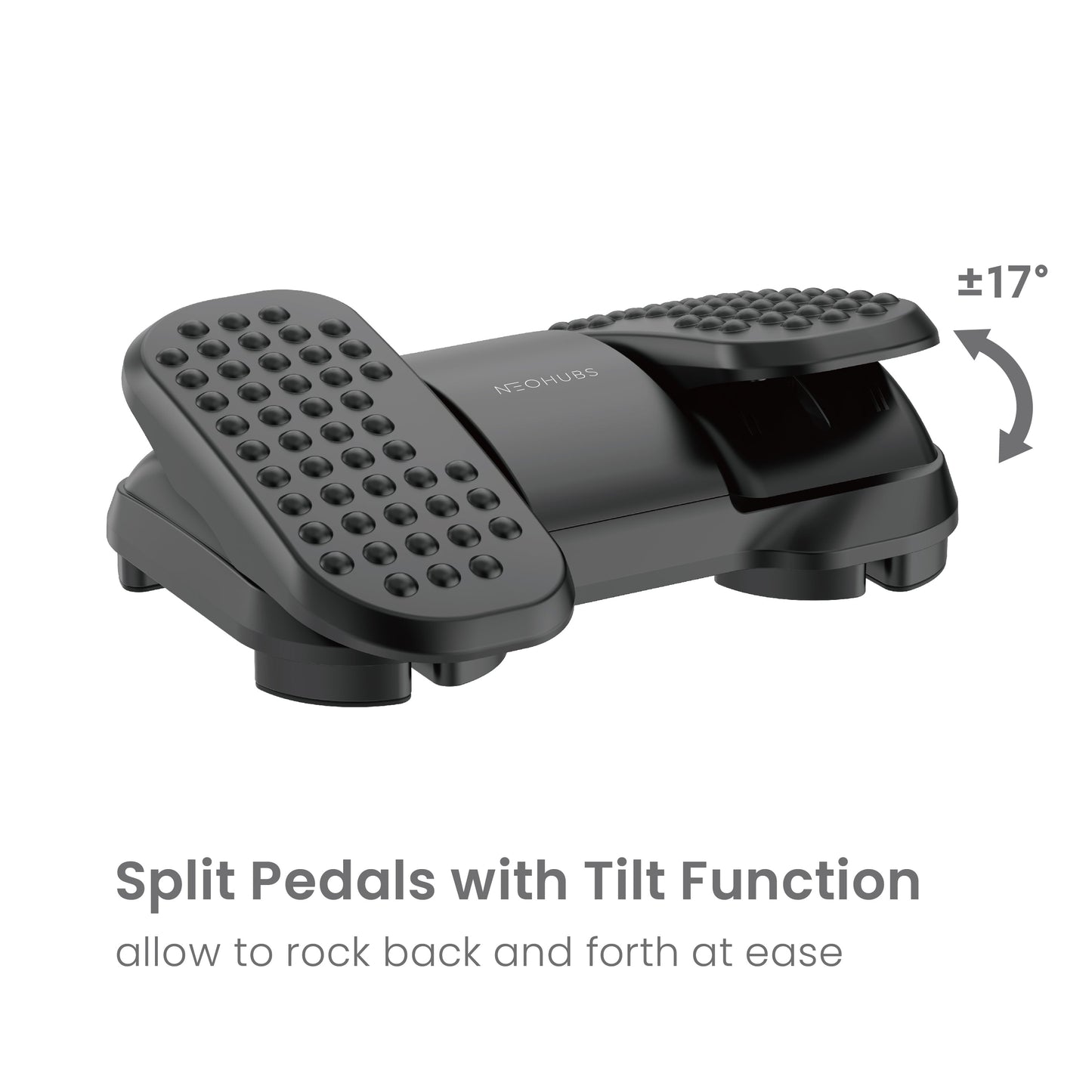 NEOHUBS Footrest with Adjustable Height, Massage Surface & Split Pedals