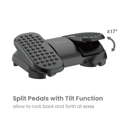 NEOHUBS Footrest with Adjustable Height, Massage Surface & Split Pedals