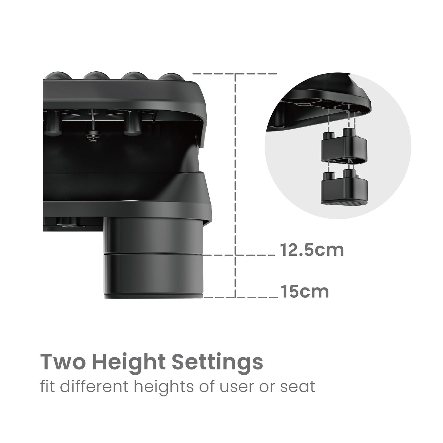 NEOHUBS Footrest with Adjustable Height, Massage Surface & Split Pedals