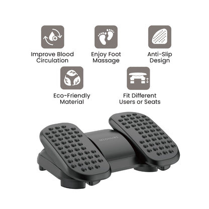 NEOHUBS Footrest with Adjustable Height, Massage Surface & Split Pedals