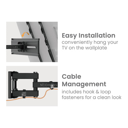 NEOHUBS 32-75" Full Motion TV Wall Mount Bracket VESA Compatible (40kg Max)