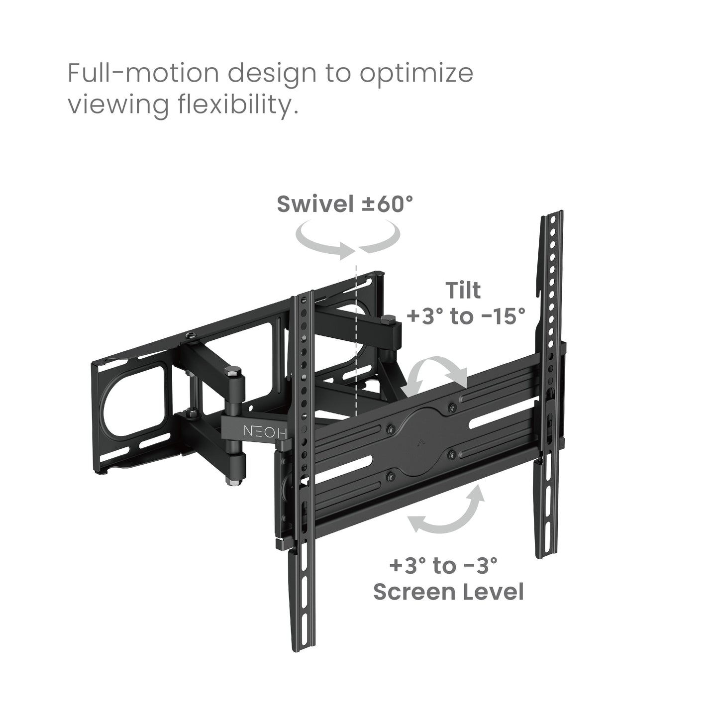 NEOHUBS 32-75" Full Motion TV Wall Mount Bracket VESA Compatible (40kg Max)
