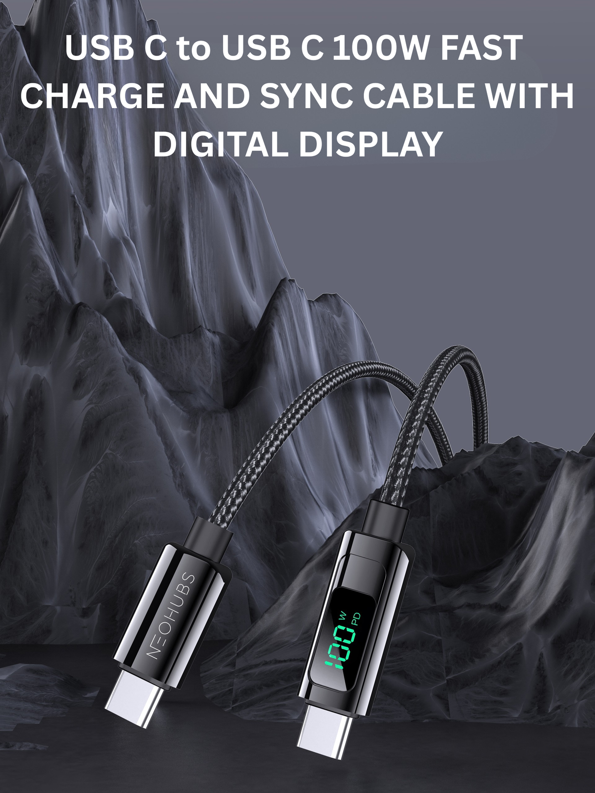NEOHUBS VOLT DIGI 100W USB C to USB C - Type C Fast Charger Cable - 1.5M
